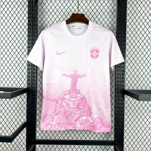 Mens Brazil 2025/26 pink white Jersey