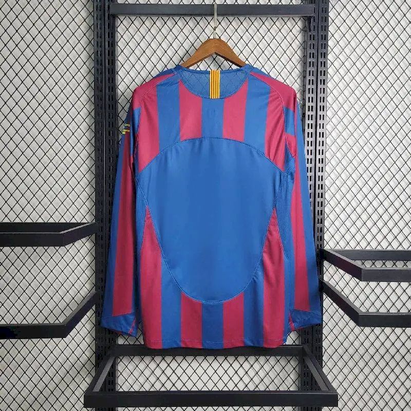 Barcelona 2005/06 Home UCL Edition Long Sleeves Retro Jersey