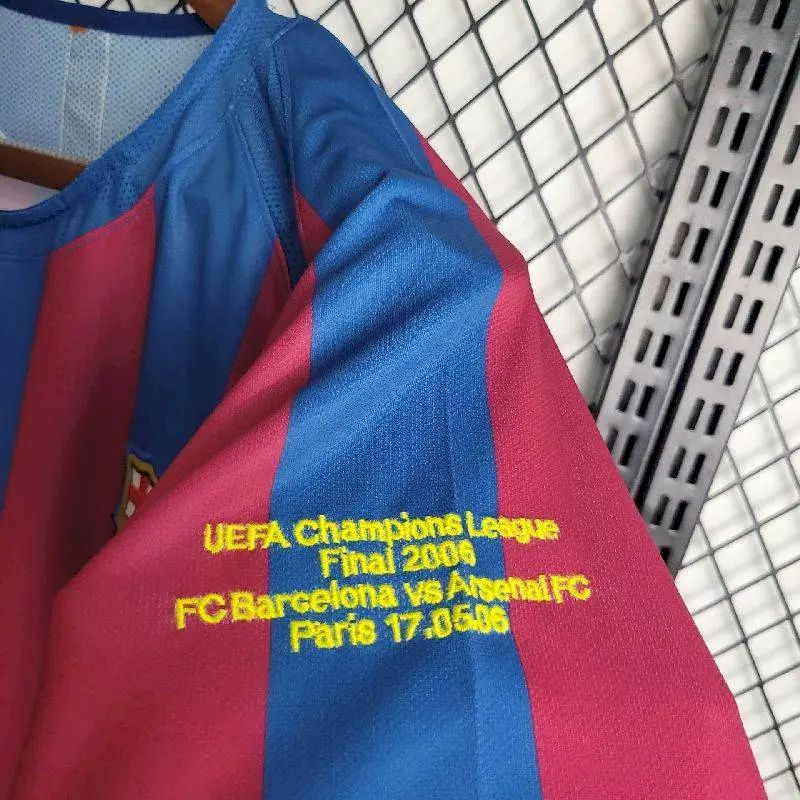 Barcelona 2005/06 Home UCL Edition Long Sleeves Retro Jersey
