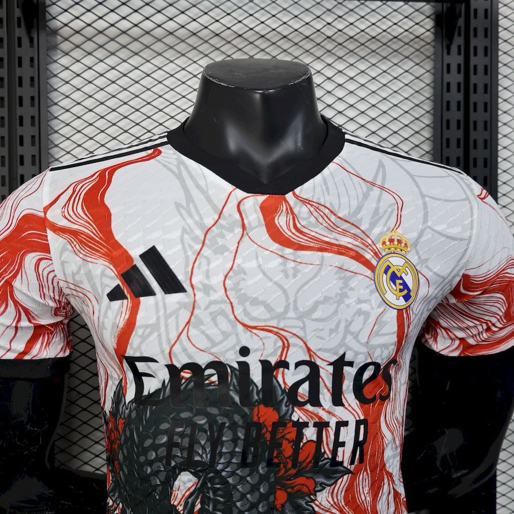 Real Madrid 2025/26 White Black Dragon special edition Jersey Player Version