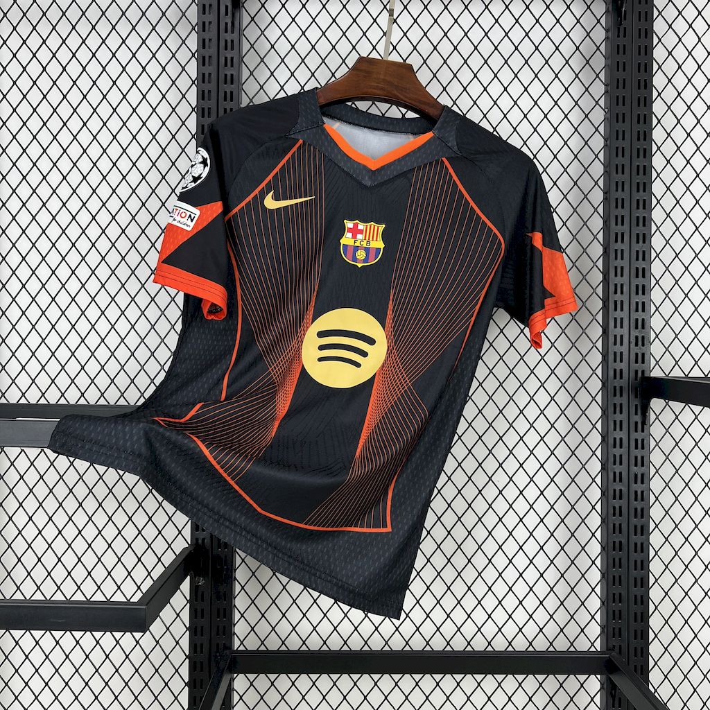 Barcelona 2025/26 black orange special edition Jersey (With Champions League)