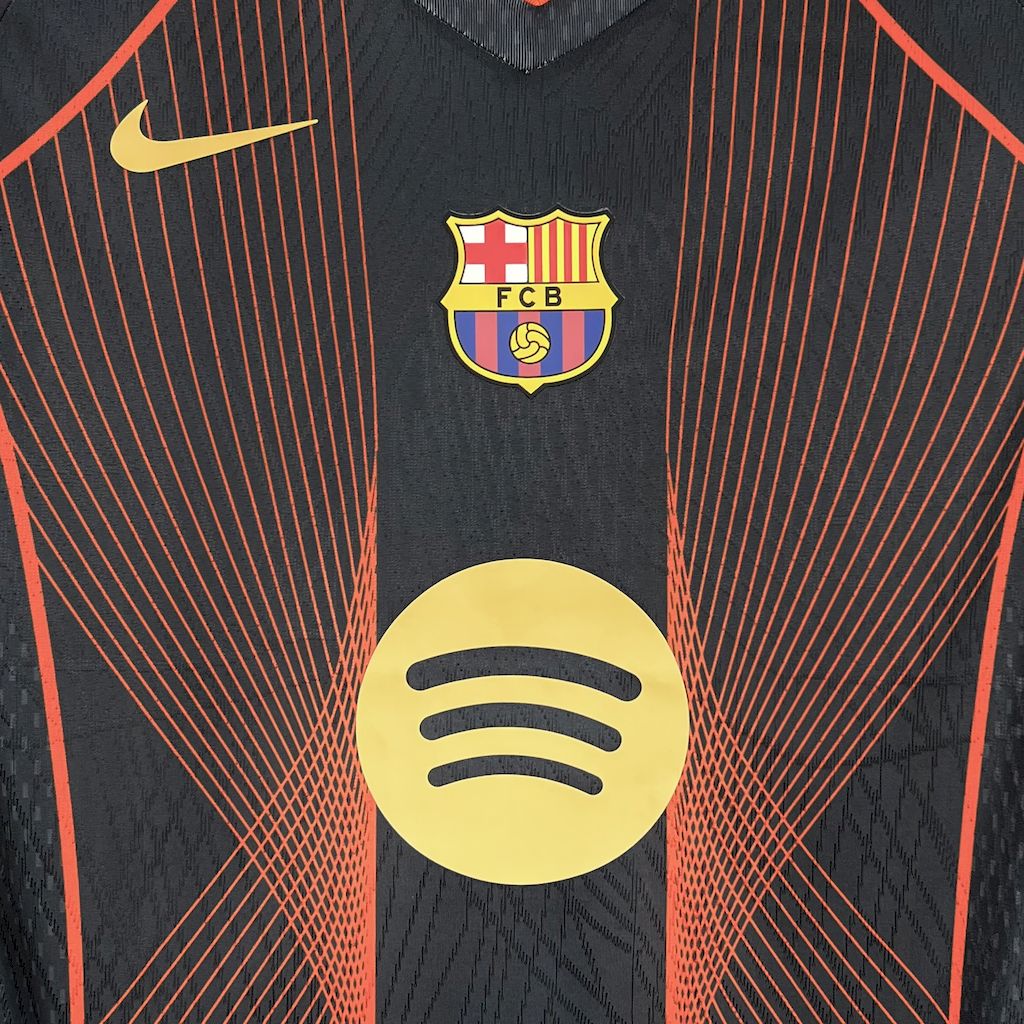 Barcelona 2025/26 black orange special edition Jersey (With Champions League)