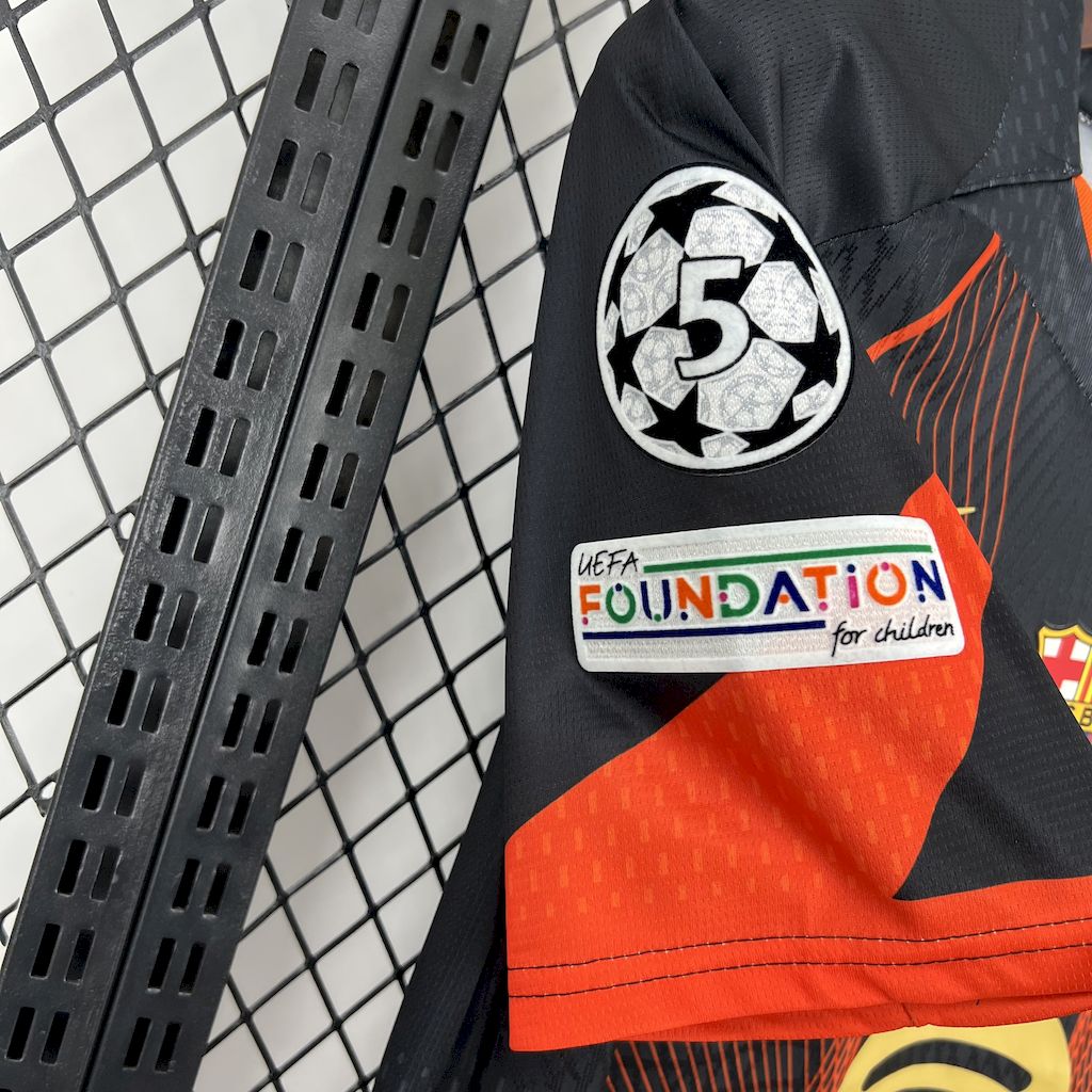 Barcelona 2025/26 black orange special edition Jersey (With Champions League)