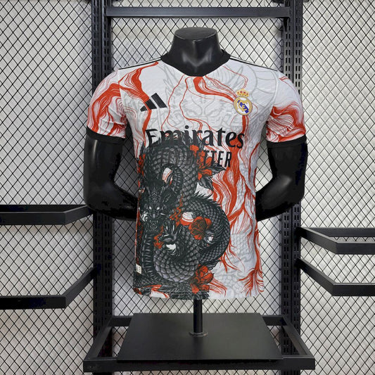 Real Madrid 2025/26 White Black Dragon special edition Jersey Player Version